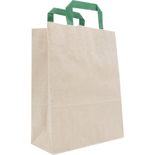 Nachhaltig produzierte Taschen mit Grasanteil und Recyclingpapier MAXI 32+12x40cm. (B + T x H) 250 Stück
